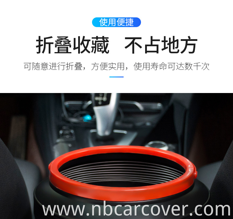 new design 100% waterproof weighted folding garbage can for car